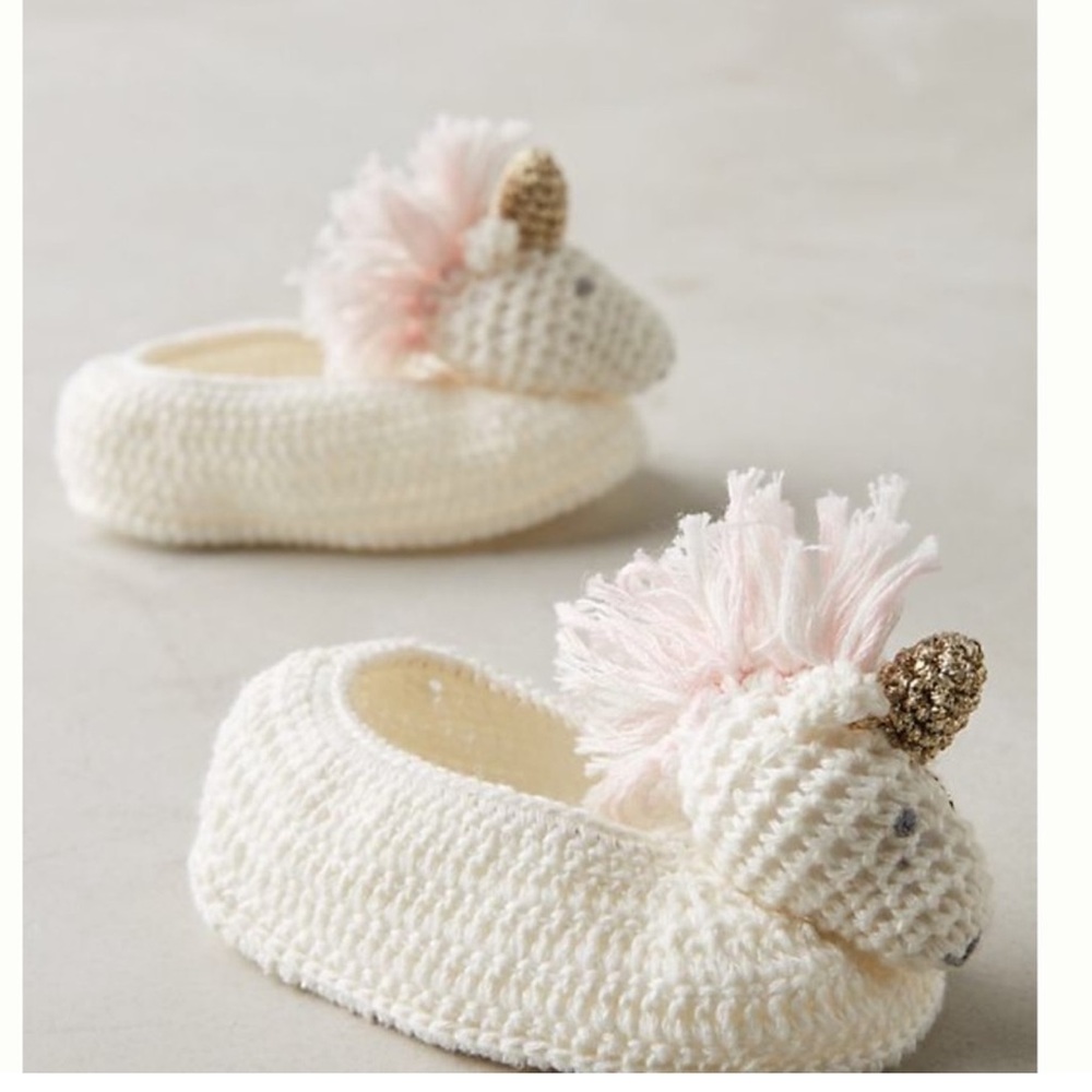 Albetta Premium Unicorn Knit Baby Booties Slippers 3/6‎ Months Old